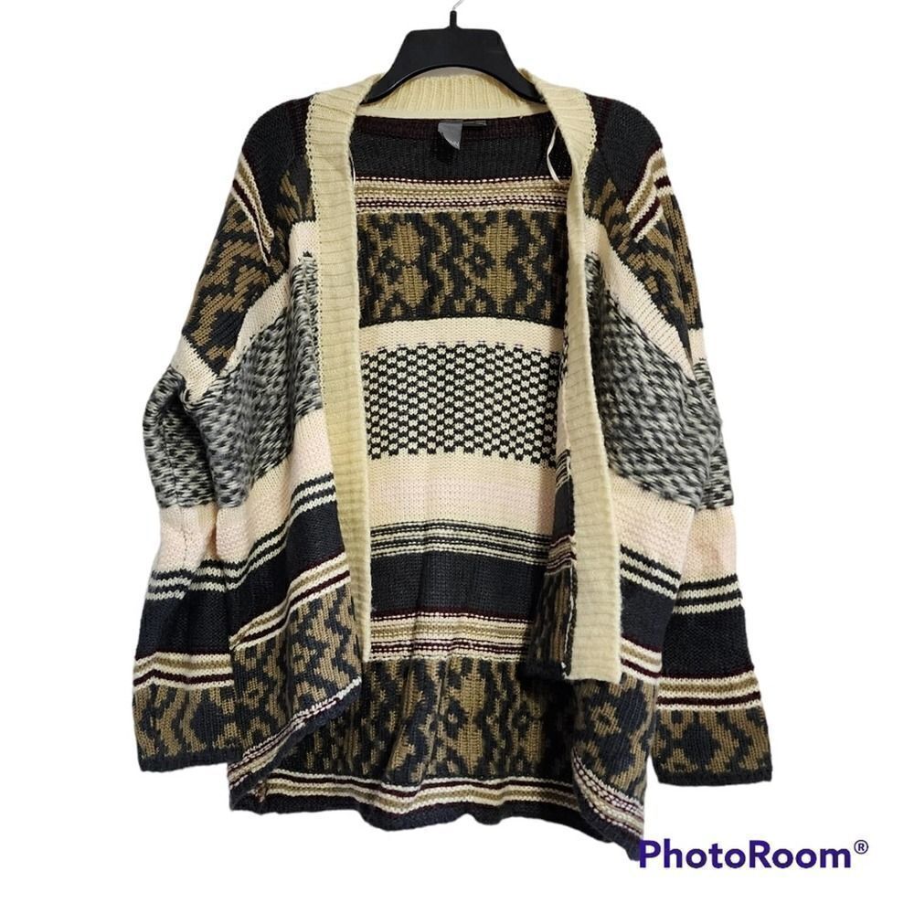 Quinn mixed print oversized cardigan